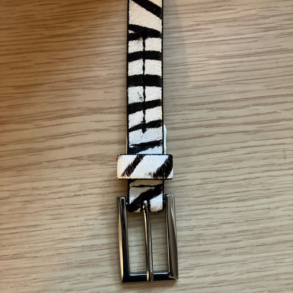J. Crew Black & White Animal Hair Belt